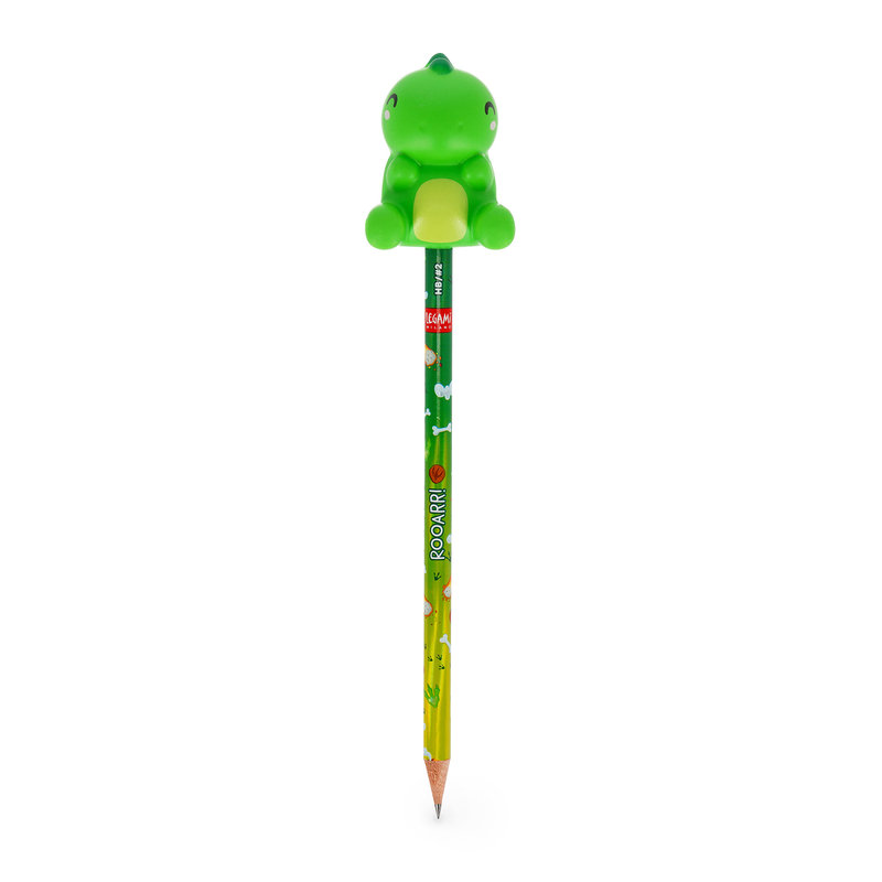 Ref. LEGPSQ0005, LEGAMI - Crayon à papier Squeezies dino, Vert, marque LEGAMI