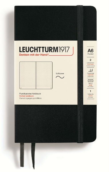 Image de  Carnet leuchtturm souple a6 pointillÉs noir 