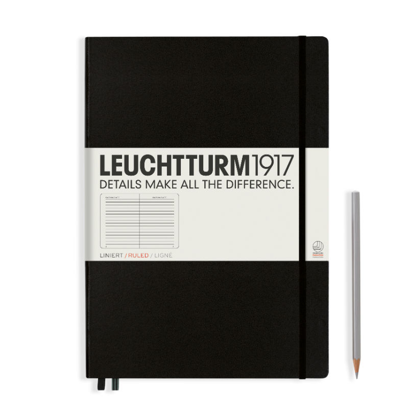 Image de  Carnet Leuchtturm Master A4 ligné noir 