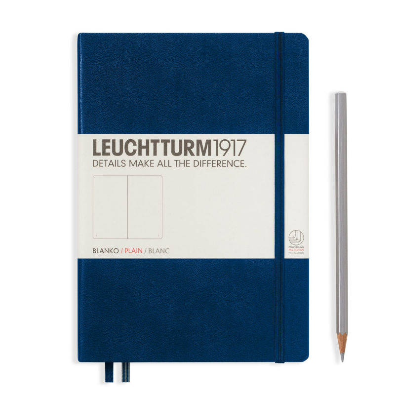 Image de  Carnet Leuchtturm rigide A5 uni bleu marine 