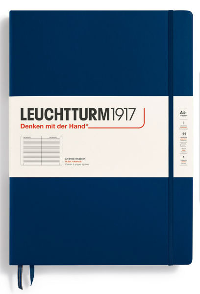 Image de  Carnet leuchtturm master a4+ lignÉ bleu marine 