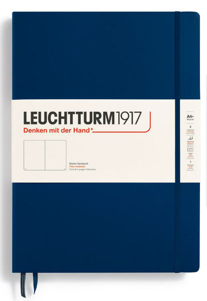 Image de  Carnet leuchtturm master a4+ uni bleu marine 