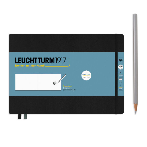 Image de  Carnet croquis Leuchtturm A5 paysage uni noir 