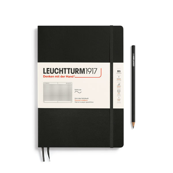 Image de  Carnet Leuchtturm souple B5 5x5 noir 