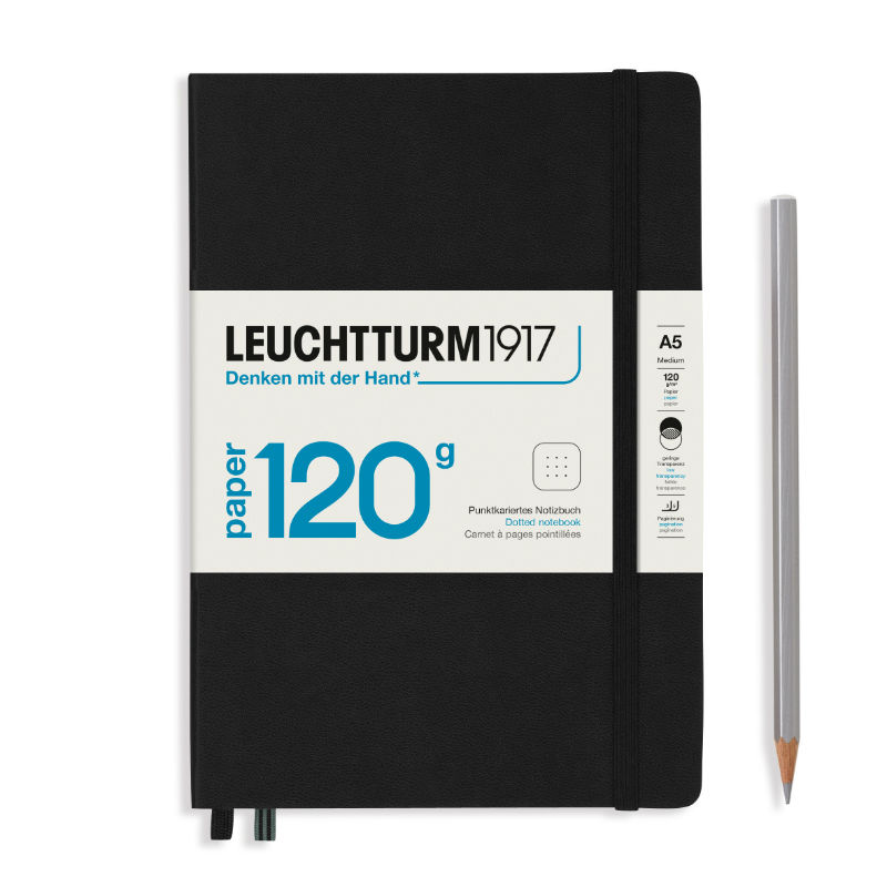 Image de  Carnet Leuchtturm ED 120gr A5 pointillés noir 