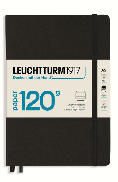 Image de  Carnet Leuchtturm ED 120gr A5 ligné noir 