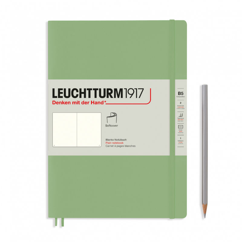 Image de  Carnet Leuchtturm souple B5 uni sauge 