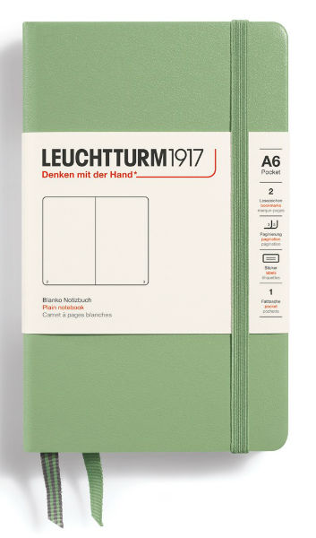Image de  Carnet Leuchtturm rigide A6 uni sauge 