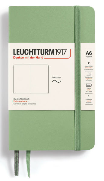 Image de  Carnet Leuchtturm souple A6 uni sauge 