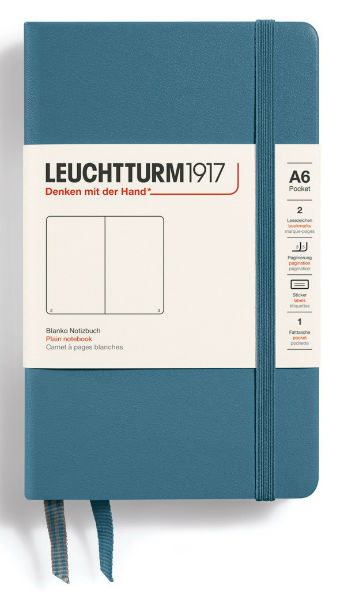 Image de  Carnet Leuchtturm rigide A6 uni stone blue 