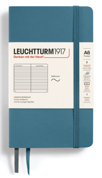 Image de  Carnet Leuchtturm souple A6 ligné stone blue 