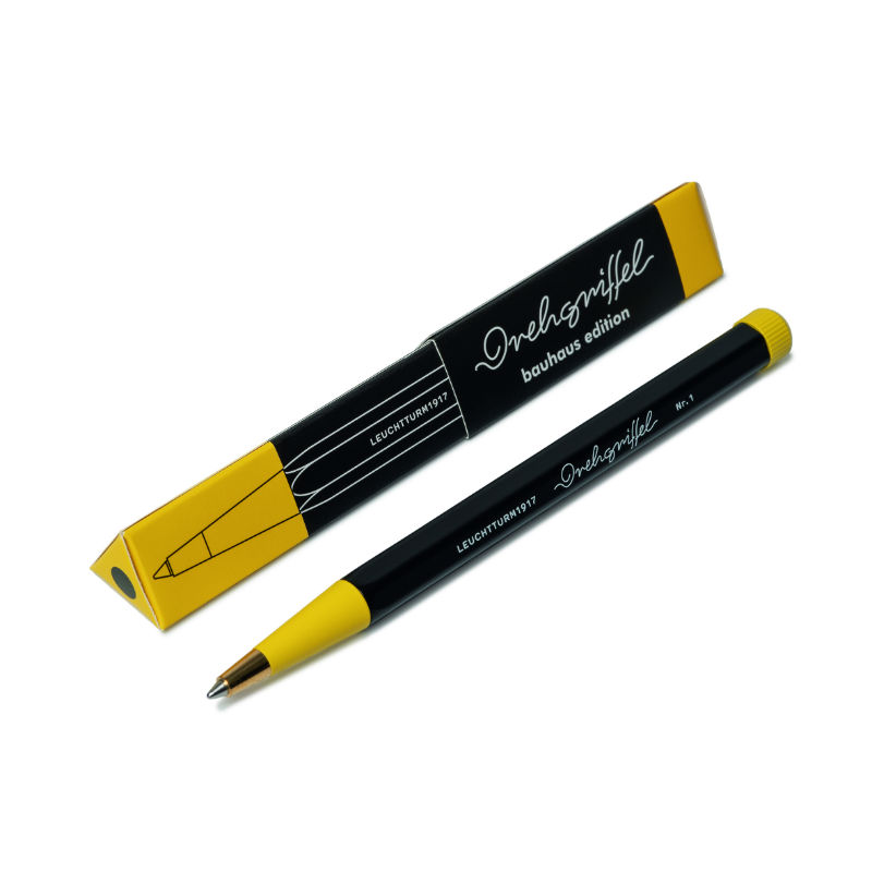 Image de  Stylo bille Leuchtturm Bauhaus Drehgriffel noir-citron 