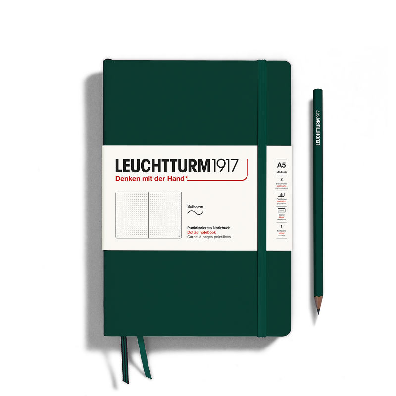 Image de  Carnet Leuchtturm souple A5 pointillés forest green 
