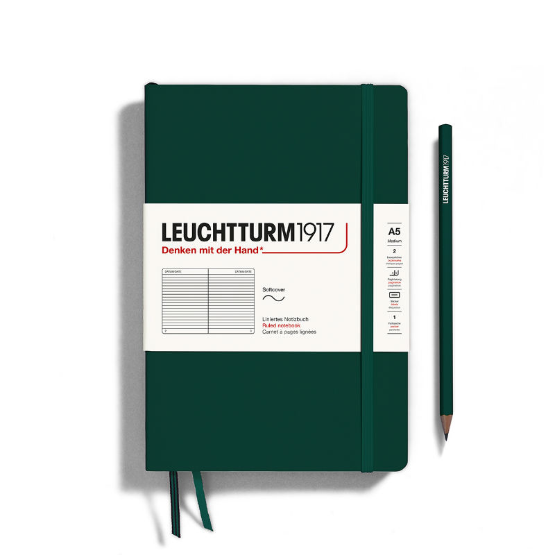 Image de  Carnet Leuchtturm souple A5 ligné forest green 