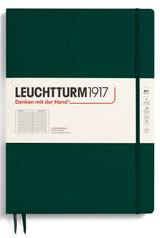Image de  Carnet Leuchtturm Slim A4 ligné vert forêt 