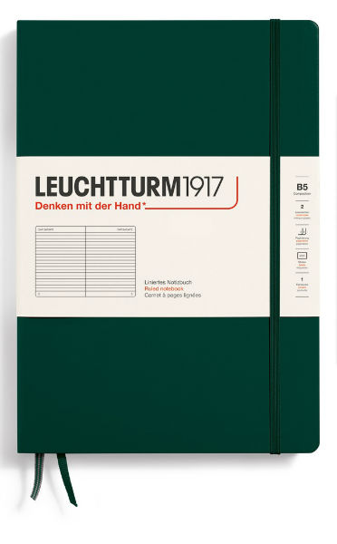 Image de  Carnet Leuchtturm B5 ligné vert forêt 