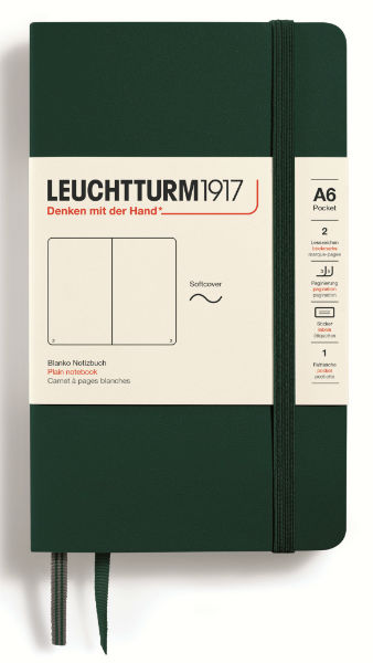 Image de  Carnet Leuchtturm souple A6 uni vert forêt 