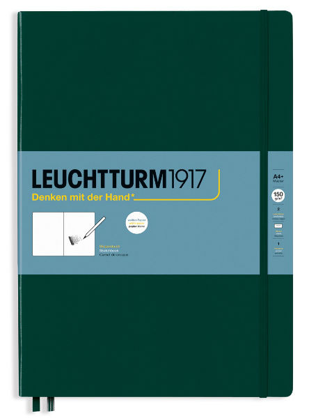 Image de  Carnet croquis leuchtturm master a4+ uni vert f 