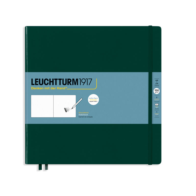 Image de  Carnet croquis Leuchtturm 22x22 uni vert forêt 