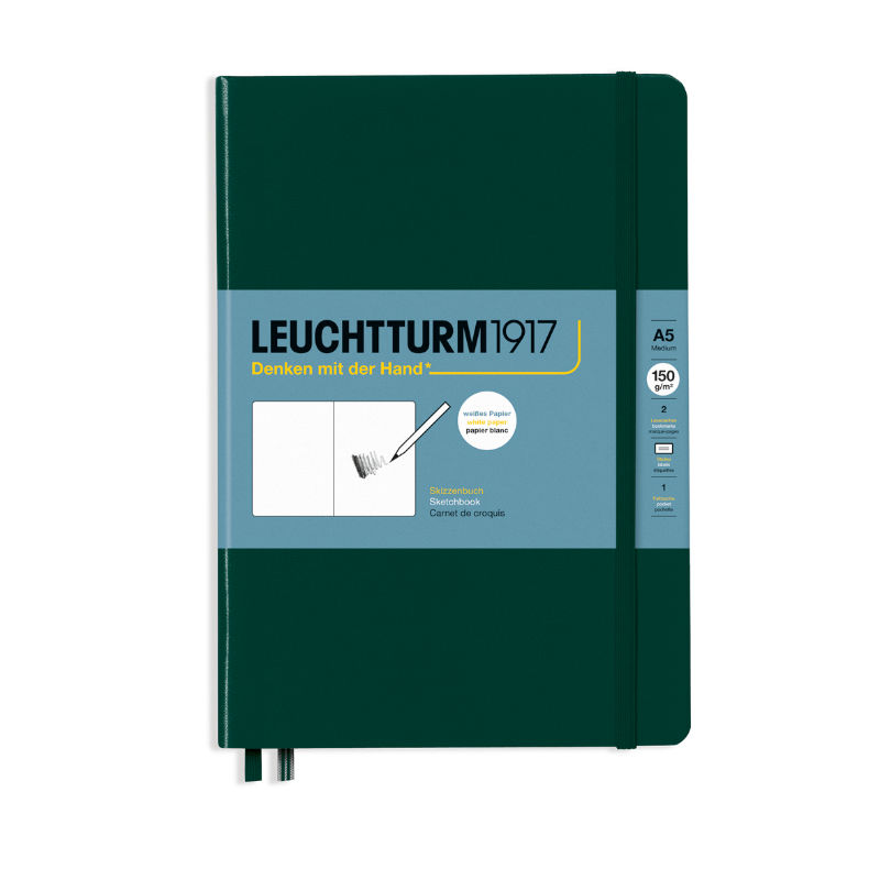 Image de  Carnet croquis Leuchtturm A5 uni vert forêt 