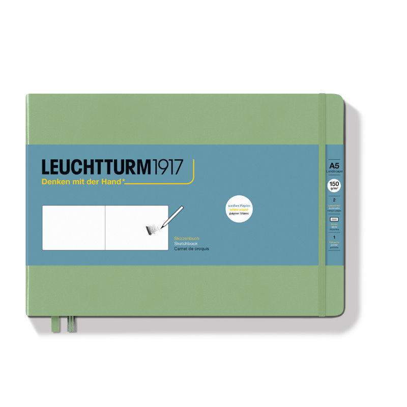Image de  Carnet croquis Leuchtturm A5 paysage uni sauge 