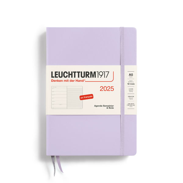 Image de  Agenda & carnet A5 lilas 1 semaine sur 1 page 2025 