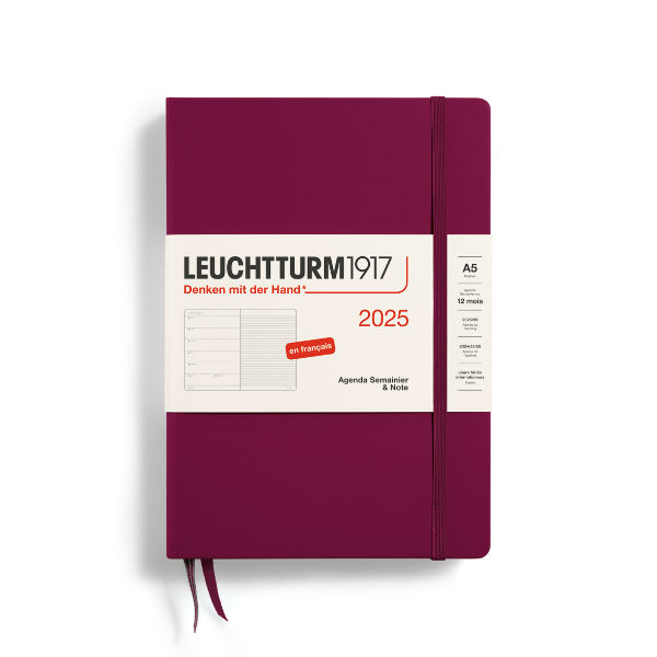 Image de  Agenda & carnet A5 port red 1 semaine sur 1 page 2025 
