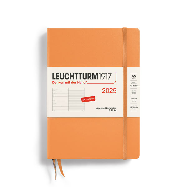 Image de  Agenda & carnet A5 abricot 1 semaine sur 1 page 2025 