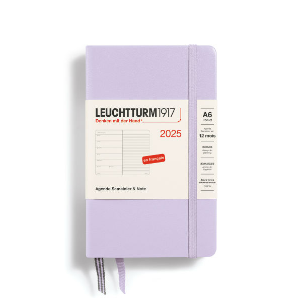 Image de  Agenda & carnet A6 lilas 1 semaine sur 1 page 2025 