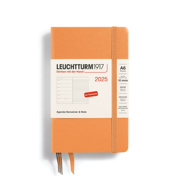 Image de  Agenda & carnet A6 abricot 1 semaine sur 1 page 2025 