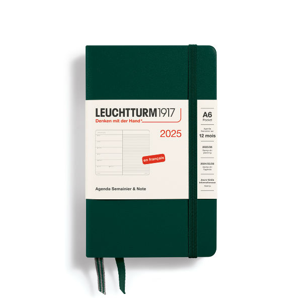 Image de  Agenda & carnet A6 forest green 1 semaine sur 1 page 2025 