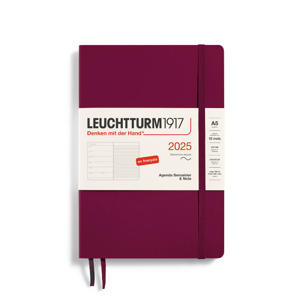 Image de  Agenda & carnet souple A5 port red 1 semaine sur 1 page 2025 