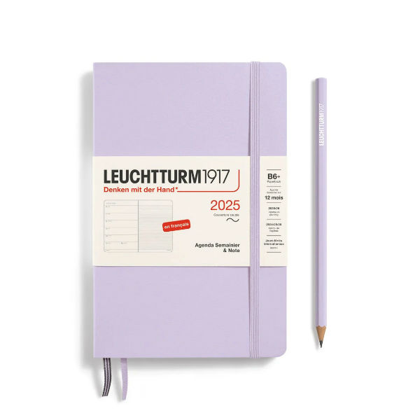 Image de  Agenda & carnet souple B6+ lilas 1 semaine sur 1 page 2025 