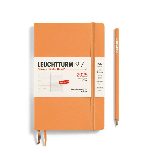 Image de  Agenda & carnet souple B6+ abricot 1 semaine sur 1 page 2025 