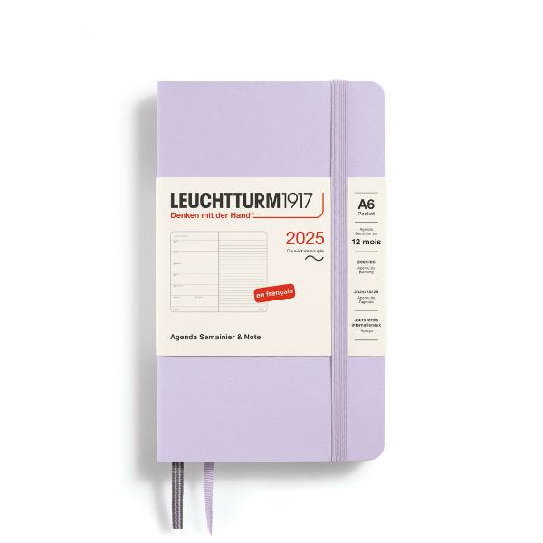 Image de  Agenda & carnet souple A6 lilas 1 semaine sur 1 page 2025 