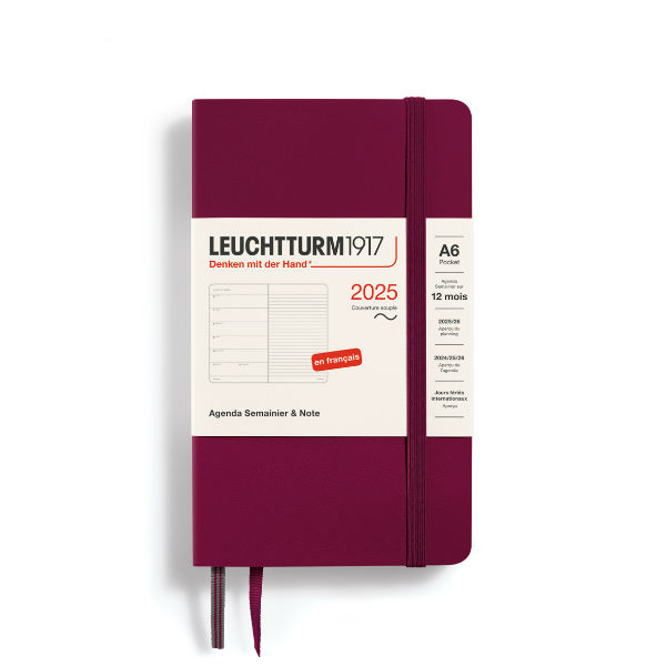 Image de  Agenda & carnet souple A6 port red 1 semaine sur 1 page 2025 
