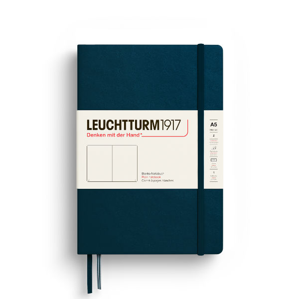Image de  Carnet Leuchtturm rigide A5 uni deep sea 