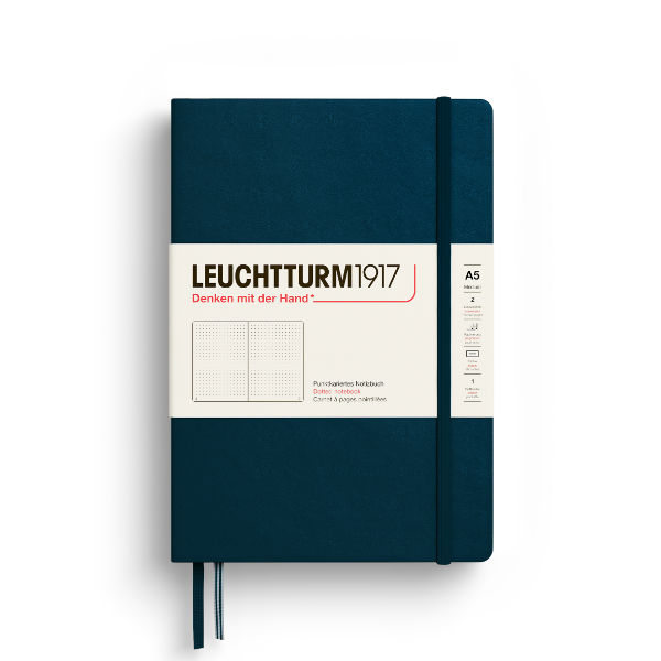 Image de  Carnet Leuchtturm rigide A5 pointillés deep sea 