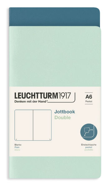 Image de  Carnet Leuchtturm Jottbook double A6 uni mint green & stone blue 