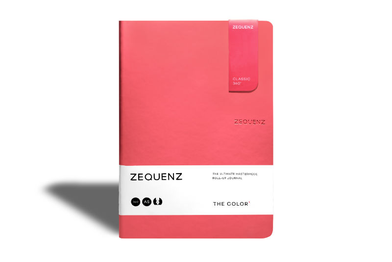 Ref. LMG360TCJA5LITECLD, Carnet A5 Zequenz classic 360° pointillés corail, Rose, marque ZEQUENZ