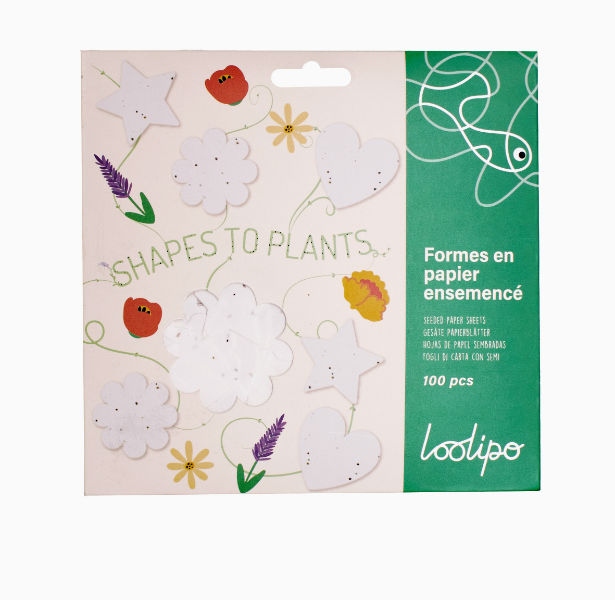 Image de  Pack 100 formes en papier ensemencé - ø 3,5 cm 