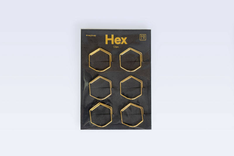 Ref. MANDYHEXGCLI, Hex collec 6 attaches lettre