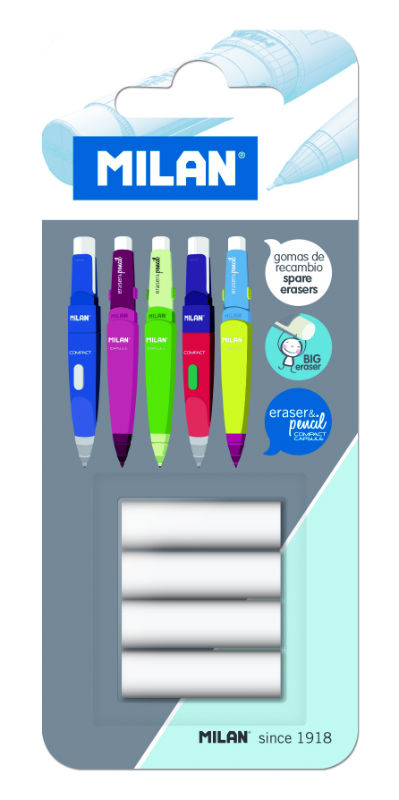 Image de  Étui 4 gommes pour porte-mines capsule 2b 
