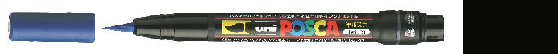 Image de  Marqueur Posca pinceau bleu foncé 