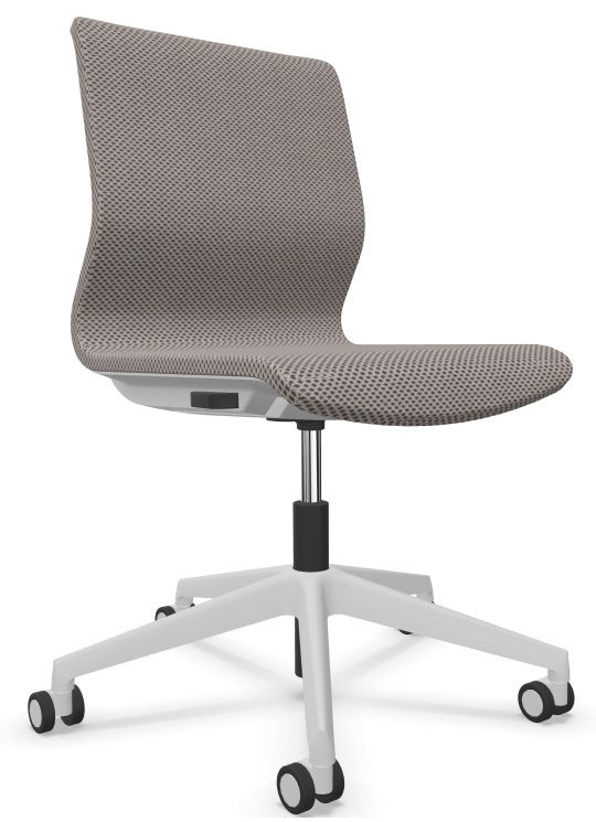 Image de  Siège de conférence Drumback coque télégris, tissu gris beige 