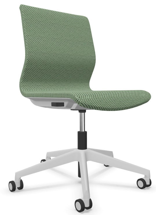 Image de  Siège de conférence Drumback coque télégris, tissu gris vert 