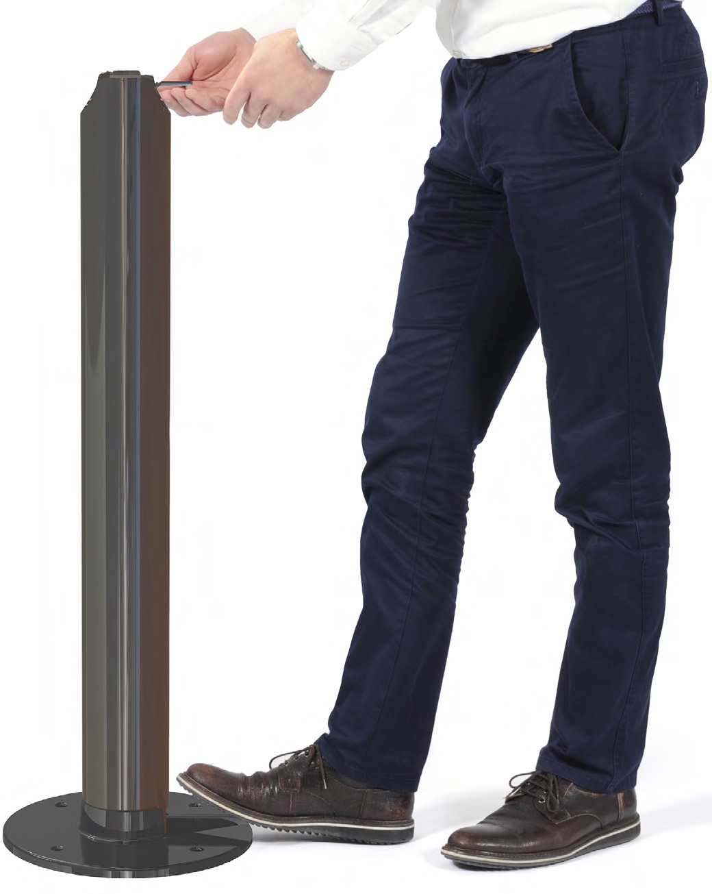 Image de  Distributeur de gel hydro À pedale alu 