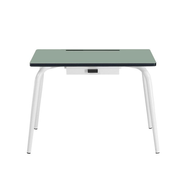 Image de  Romy bureau enfant 90x55 kaki pieds blancs 
