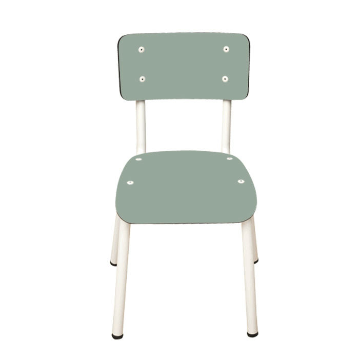 Image de  Little Suzie chaise enfant H31 kaki pieds blancs 