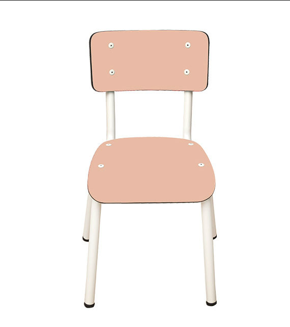 Image de  Little Suzie chaise enfant H31 corail pieds blancs 